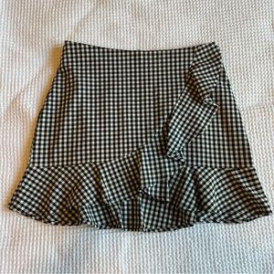 Plaid Ruffle Mini Skirt